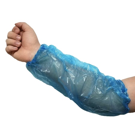Kleen Chef Disposable Arm Sleeves with Elastic Ends, 18-in Blue, 100PK BLKC-MSPE-DSL-BL